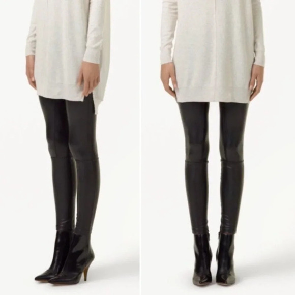Aritzia Wilfred Rebelle Legging Pant Panelled Faux Leather Skinny Leg Black XS - Picture 10 of 16